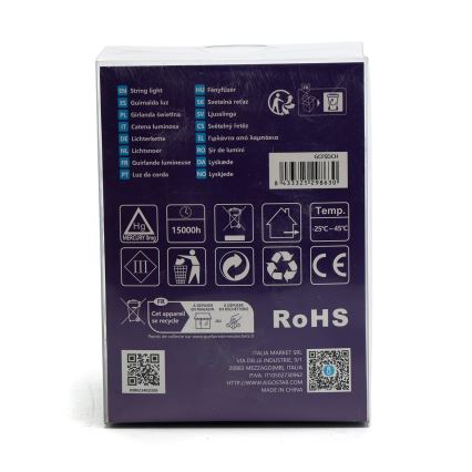 Aigostar - Decoratieve LED Lichtsnoer voor buiten 50xLED/8 Functies 5,3m IP44 koud wit