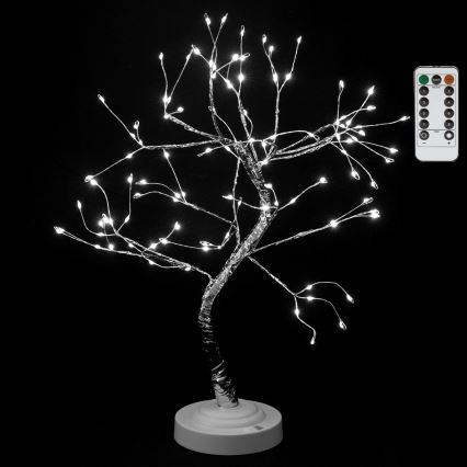 Aigostar - Décoration de Noël LED 108 LED/3x piles AA/8 fonctions 45 cm blanc froid