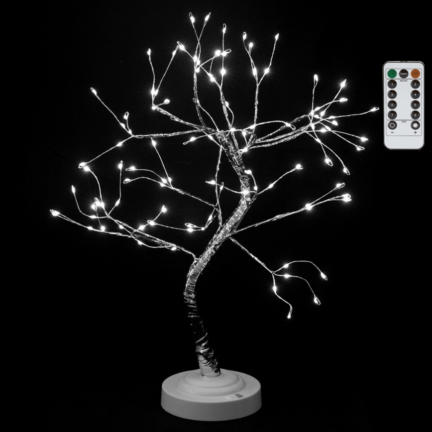 Aigostar - Décoration de Noël LED 108 LED/3x piles AA/8 fonctions 45 cm blanc froid