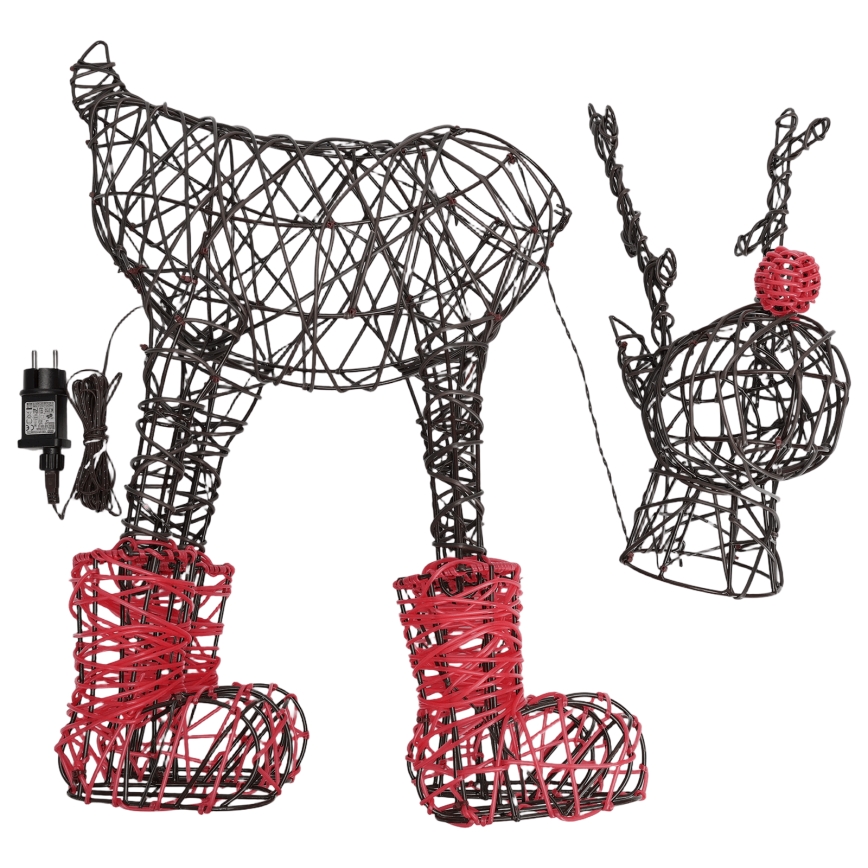 Aigostar - LED Décoration de Noël extérieure 140xLED/8 fonctions 0,6m IP44 blanc chaud renne