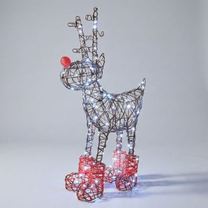 Aigostar - Décoration de Noël extérieure LED 260xLED/8 fonctions 1,2m IP44 blanc froid renne