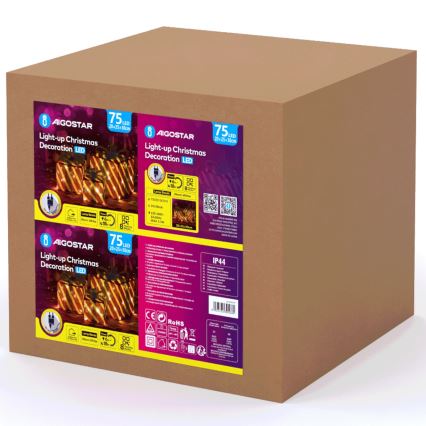 Aigostar- Décoration de Noël extérieure LED 3,6W/31/230V 2700K 20/25/30cm IP44 Cadeaux