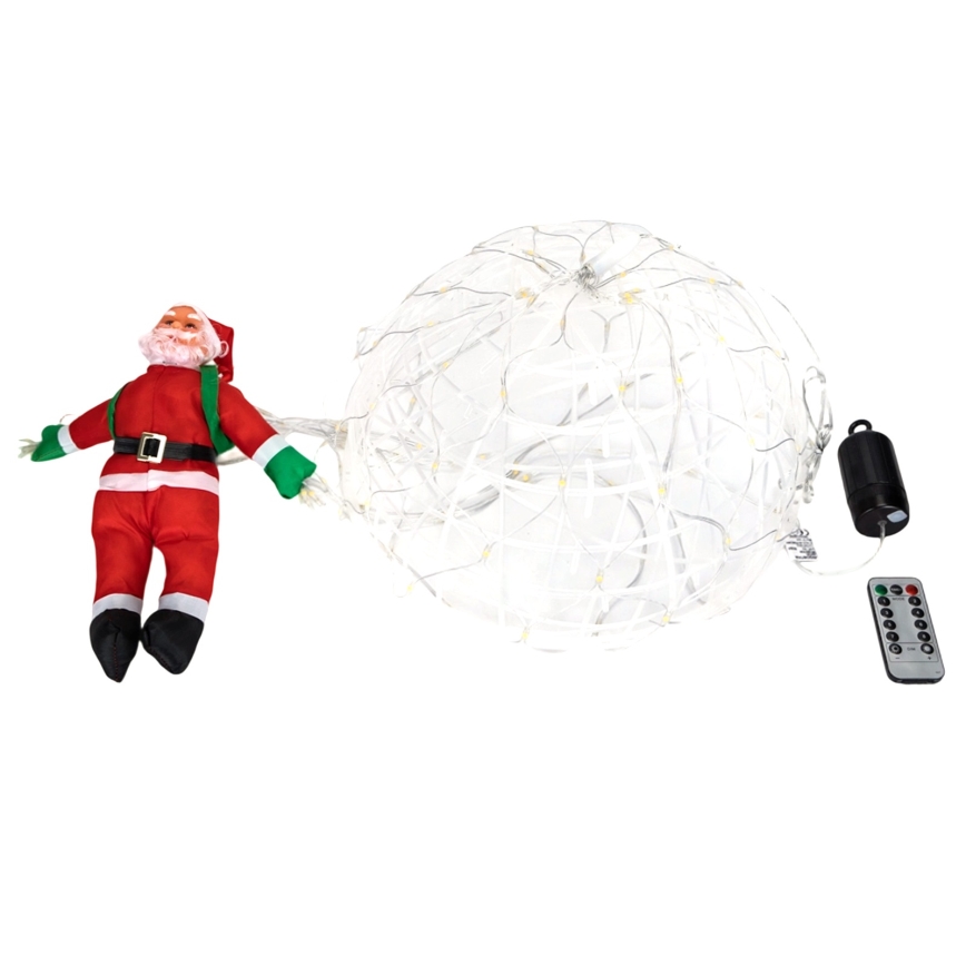 Aigostar - Décoration de Noël extérieure LED/3xAA IP44 Père Noël