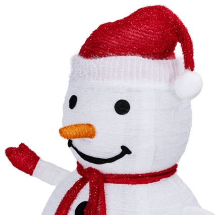 Aigostar - Décoration LED de Noël extérieure, bonhomme de neige 0,7 m, 50 LED, IP44, alimentée par 3 × piles AA, avec télécommande