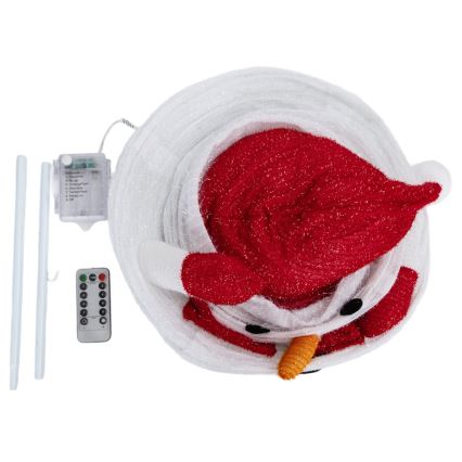 Aigostar - Décoration LED de Noël extérieure, bonhomme de neige 0,7 m, 50 LED, IP44, alimentée par 3 × piles AA, avec télécommande