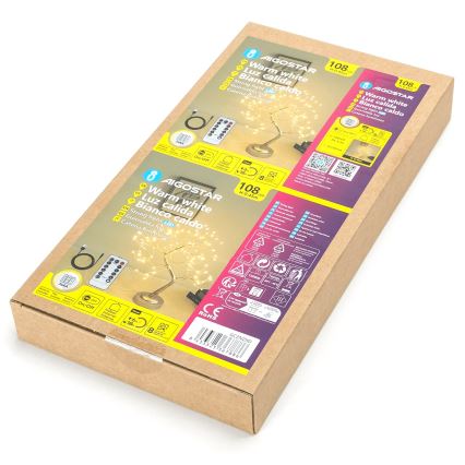 Aigostar - Décoration de Noël LED 108xLED/3xAA/8 fonctions 45cm blanc chaud