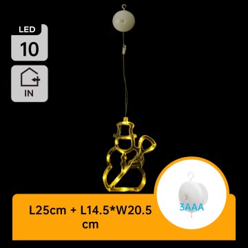 Aigostar - Décoration de Noël LED 10xLED/3xAAA bonhomme de neige 20,5 cm