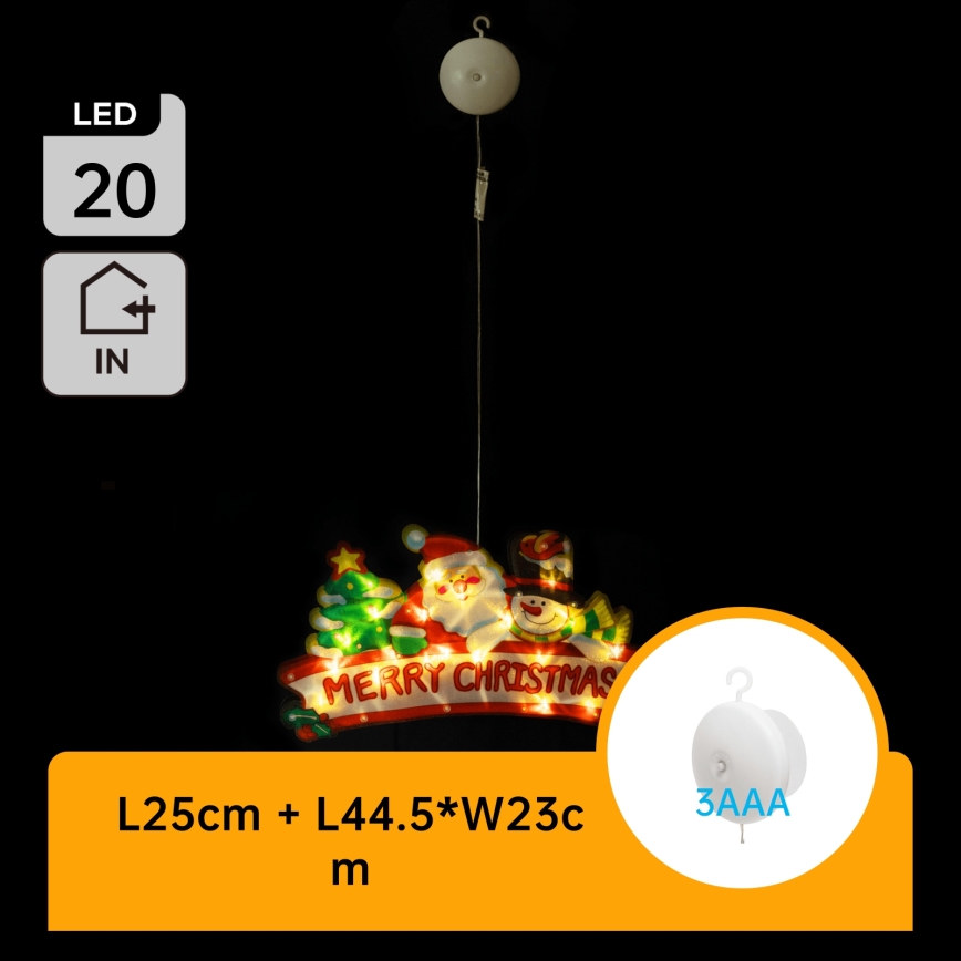Aigostar - Décoration de Noël LED 20xLED/3xAAA Joyeux Noël 23 cm