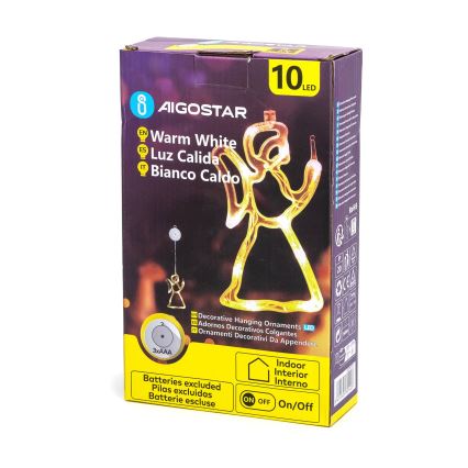 Aigostar - Décoration de Noël LED/3xAAA ange 21cm