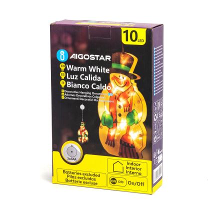 Aigostar - Décoration de Noël LED/3xAAA bonhomme de neige 25cm