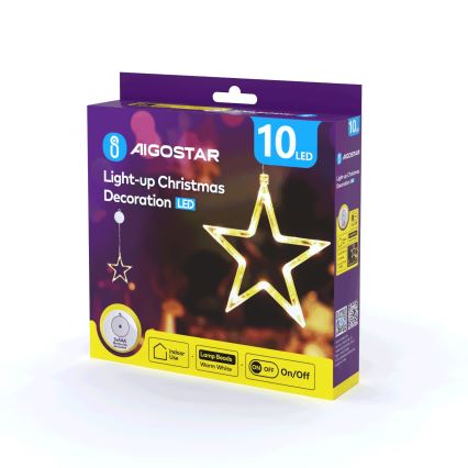 Aigostar - Décoration de Noël LED/3xAAA étoile 19cm