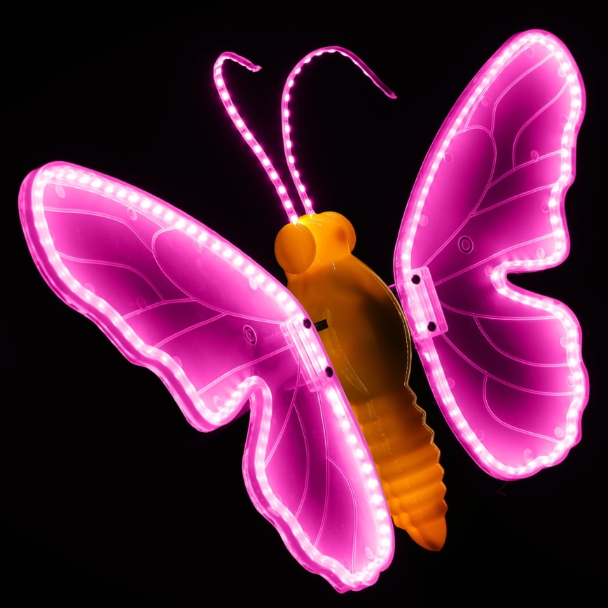 Aigostar - Décoration extérieure LED 246xLED/9W/230V 42 cm IP44 papillon/rose