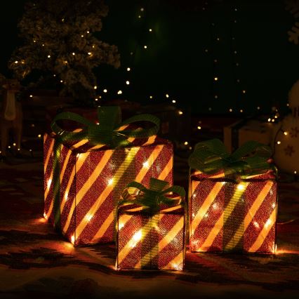 Aigostar- Décoration de Noël LED extérieure 3,6W/31/230V 2700K 20/25/30cm IP44 cadeaux