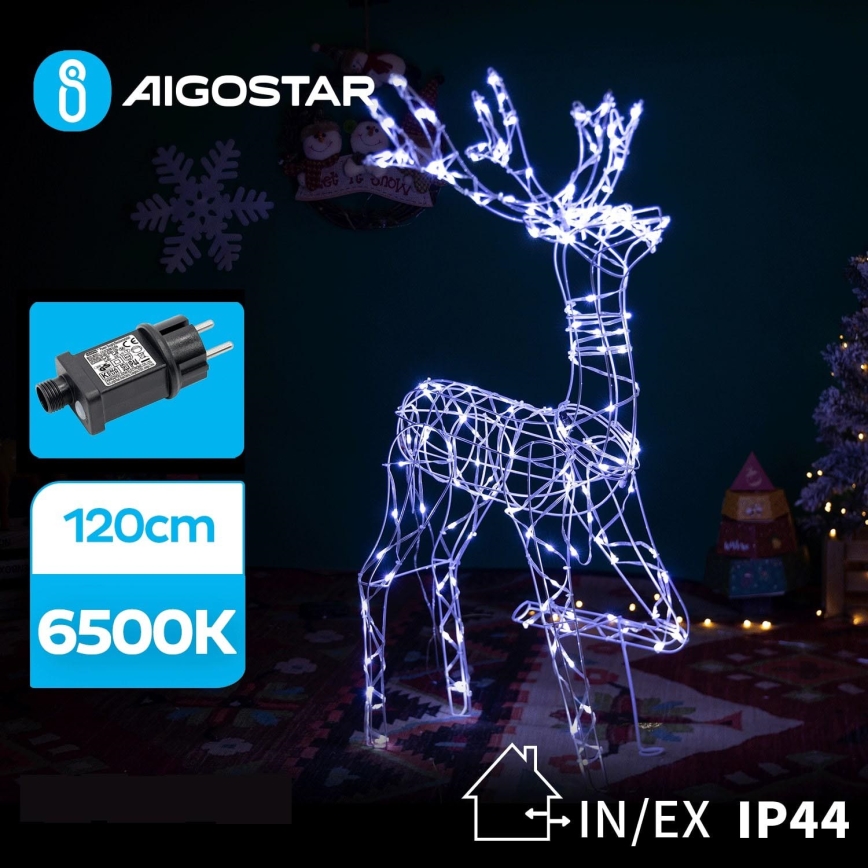 Aigostar - Décoration de Noël LED extérieure LED/3,6W/31/230V 6500K 120 cm IP44 renne