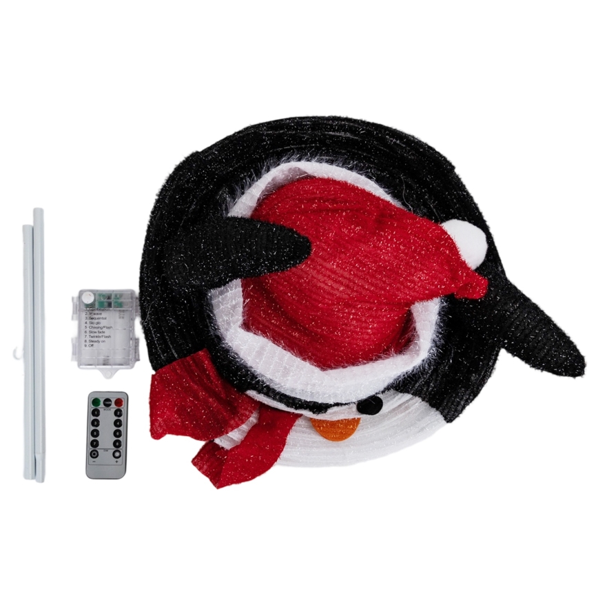 Aigostar - Décoration de Noël LED extérieure, pingouin, 50xLED/3xAA, IP44