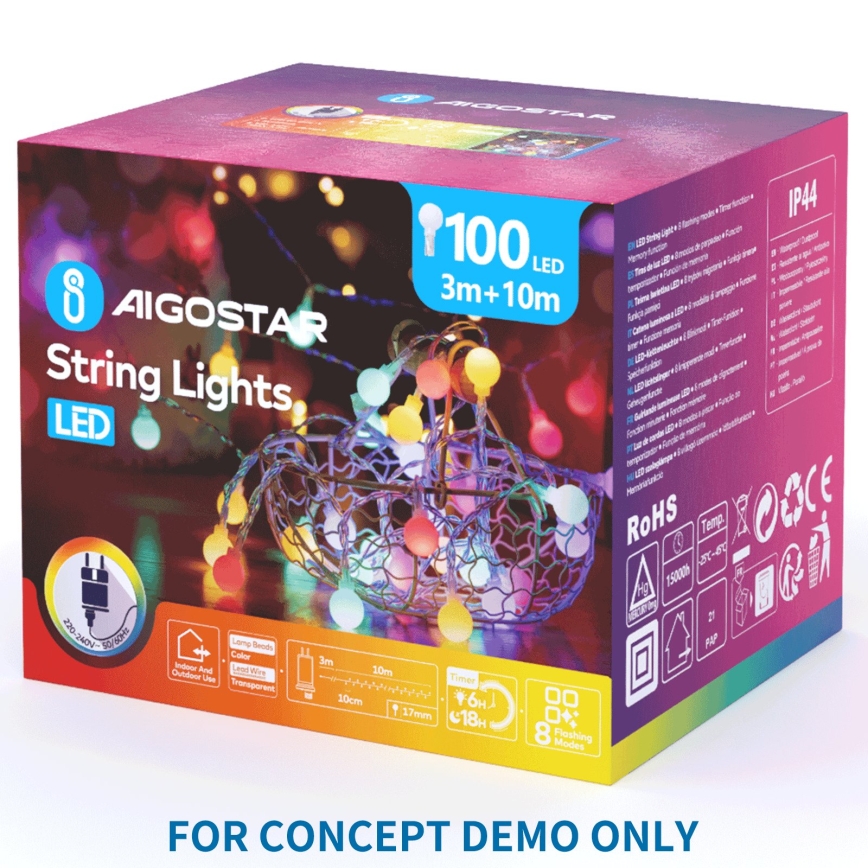 Aigostar - Décoration extérieure LED 558xLED 90 cm IP44 papillon/blanc chaud