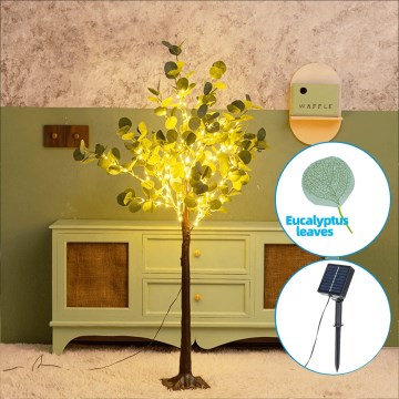 Aigostar - Décoration solaire 30xLED/2,6m IP65 blanc chaud eucalyptus