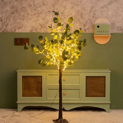 Aigostar - Décoration solaire 30xLED/2,6m IP65 blanc chaud eucalyptus