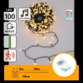 Aigostar - Dimbaar buiten kerstlichtsnoer met bewegingssensor 100xLED/3xAA 12m warm wit + afstandsbediening