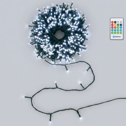 Aigostar - LED dimbare buiten kerstverlichting met bewegingssensor 100xLED/3xAA 12m koel wit + afstandsbediening