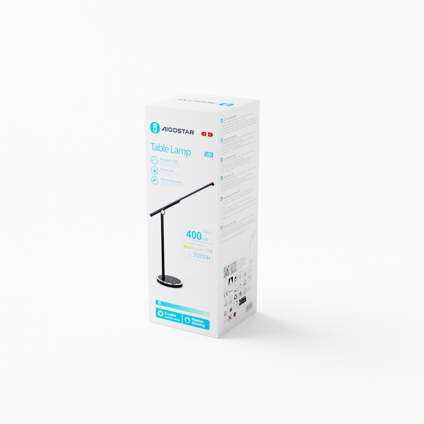 Aigostar - Dimbaar LED touch tafellampje LED/8W/230V 3000-6000K zwart
