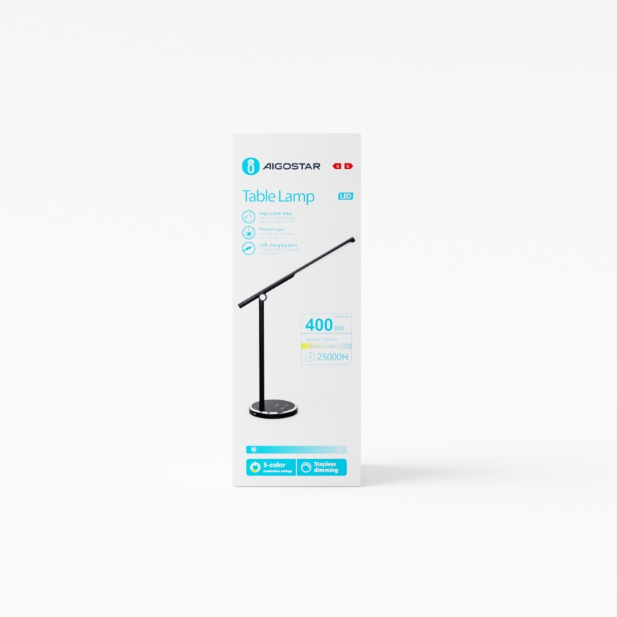 Aigostar - Dimbaar LED touch tafellampje LED/8W/230V 3000-6000K zwart