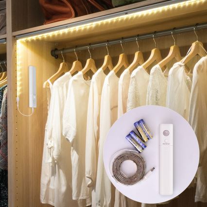 Aigostar - Dimbare LED Strip met Sensor 1m LED/2W/4xAAA 3000K IP65