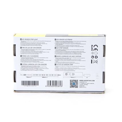 Aigostar - Dimbare LED Strip met Sensor 1m LED/2W/4xAAA 3000K IP65