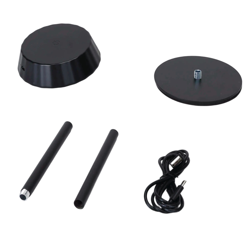 Aigostar - LED dimbare tafellamp AMBIENT LED/2,4W/5V 3000-6500K zwart 2000 mAh