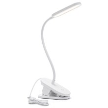 Aigostar - Dimbare LED tafellamp met clip LED/2,5W/5V wit