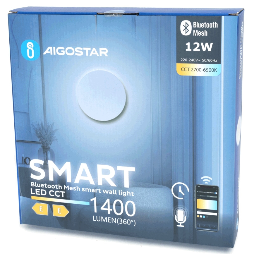 Aigostar - Dimbare LED wandverlichting MESH Smart LED/12W/230V 2700-6500K wit