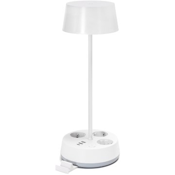Aigostar - Dimmable bureaulamp met stopcontacten en USB LED/4,6W/230V 3000/4000/6500K wit