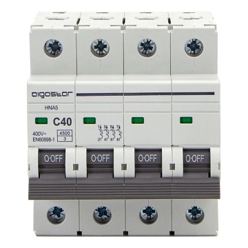 Aigostar - Disjoncteur 4 pôles 4P-40A-C 400V