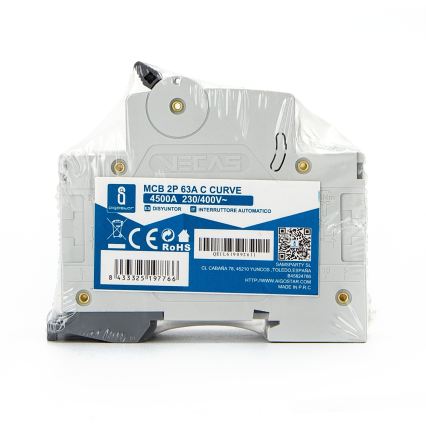Aigostar - Disjoncteur bipolaire 2P-50A-C 230-400V