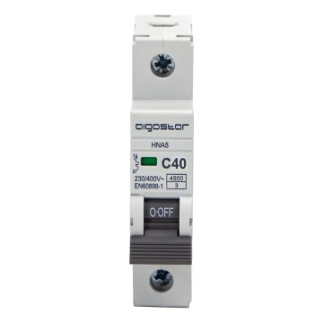 Aigostar - Disjoncteur monophasé 1P-40A-C 230-400V