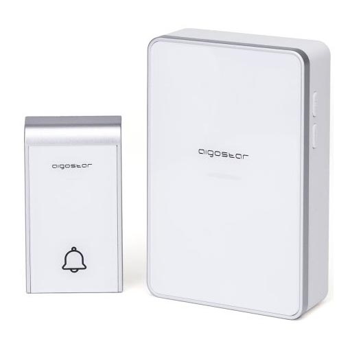 Aigostar - Draadloze deurbel 3xAA/12V IP44 wit/zilver