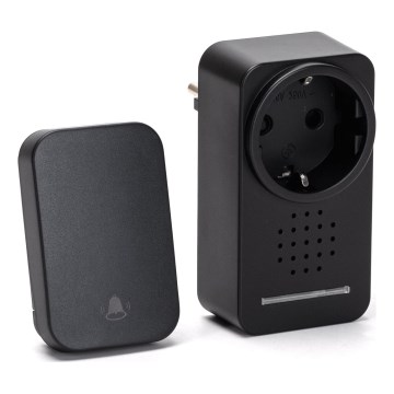 Aigostar - Draadloze deurbel met stekker 1Z 230V IPX4 zwart