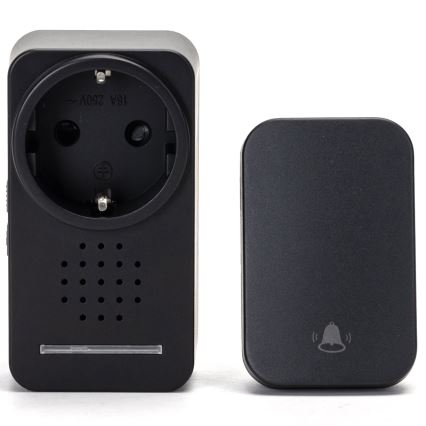 Aigostar - Draadloze deurbel met stekker 1Z 230V IPX4 zwart