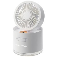 Aigostar - Draadloze mini tafelventilator met luchtbevochtiger 10W/5V wit