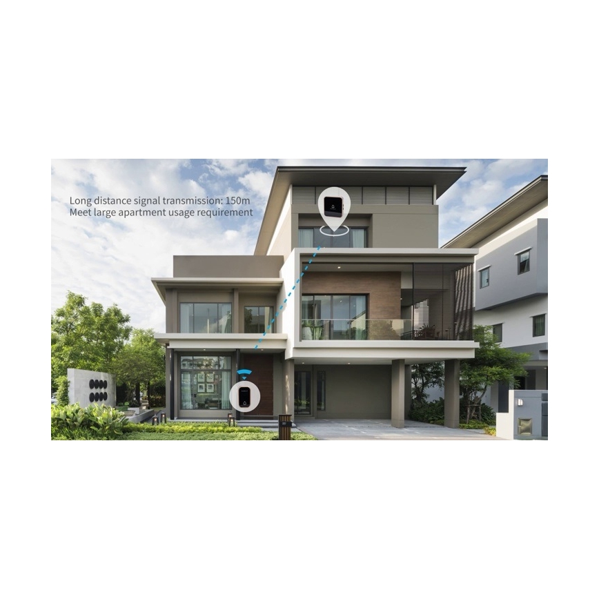 Aigostar - Draadloze Stopcontact Deurbel 230V zwart