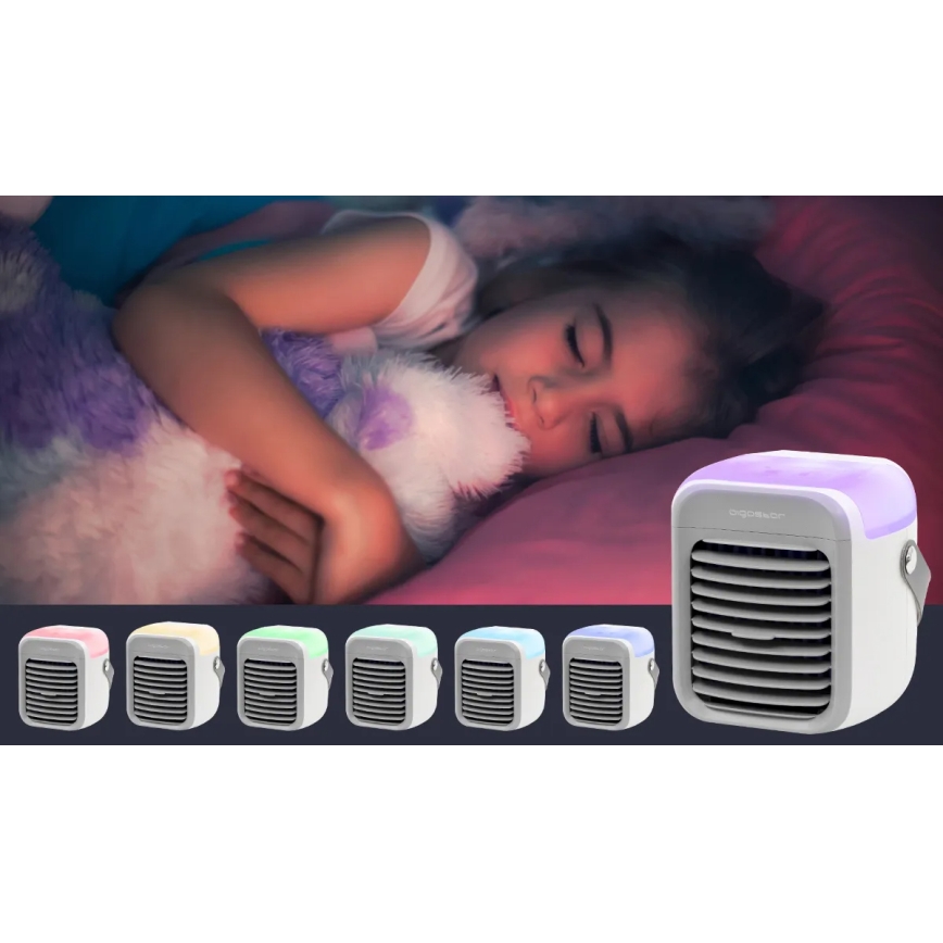 Aigostar - Draagbaar air cooler 8W/5V wit