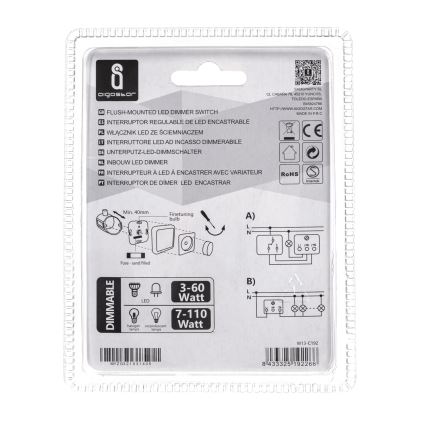 Aigostar - Draaibare dimmer 110W/230V wit