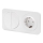 Aigostar - Dubbele schakelaar nr. 5 en SCHUKO-stopcontact 230V met afdekraam, wit