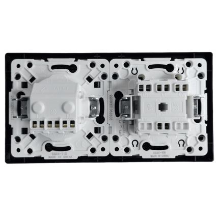 Aigostar - Dubbele schakelaar nr. 5 en SCHUKO-stopcontact 230V met zwart frame