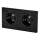 Aigostar - Dubbele SCHUKO-wandcontactdoos met frame, 230V/16A, zwart