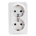 Aigostar - Dubbele wandcontactdoos SCHUKO 250V wit