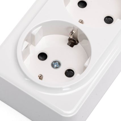 Aigostar - Dubbele wandcontactdoos SCHUKO 250V wit