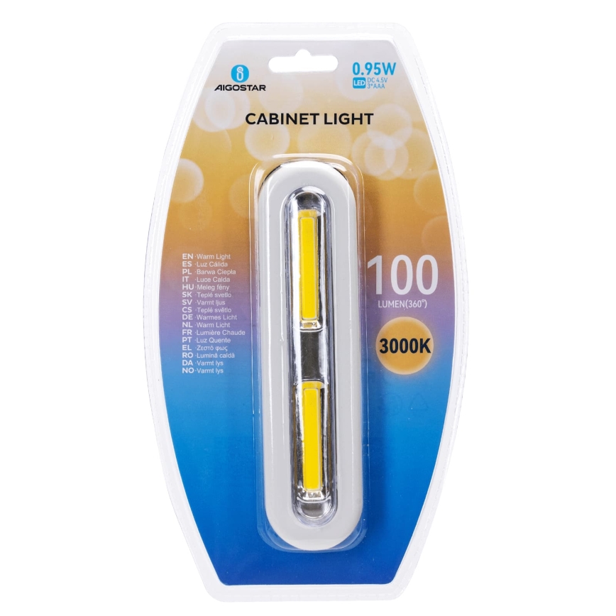 Aigostar - Éclairage LED pour armoire LED/3xAAA 3000K blanc