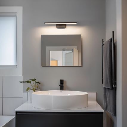Aigostar - Éclairage miroir LED pour salle de bains/8W/230V 4000K 40 cm IP44 noir