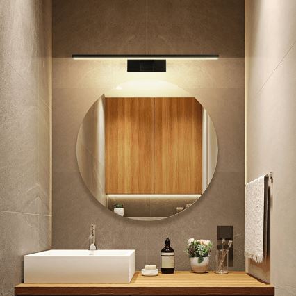 Aigostar - Éclairage miroir LED pour salle de bains/8W/230V 4000K 40 cm IP44 noir